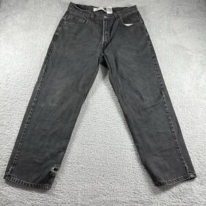 VINTAGE Levi's 550 Jeans Mens 34x30‎ (Fits 31x27) Black Distress Relaxed Fit USA